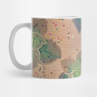 Succulent Pattern With Glitter Mug